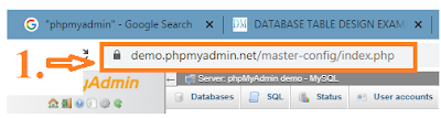 Link for opening online phpMyAdmin demo page