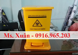 Thùng rác đạp chân bệnh viện An Giang