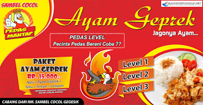 Banner Spanduk Ayam  Geprek  cdr Cepat Cepot