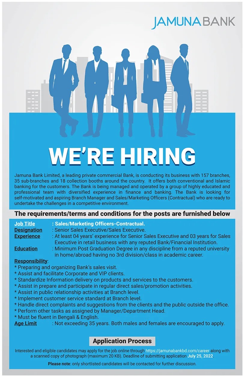 Jamuna Bank Ltd Job Circular 2022