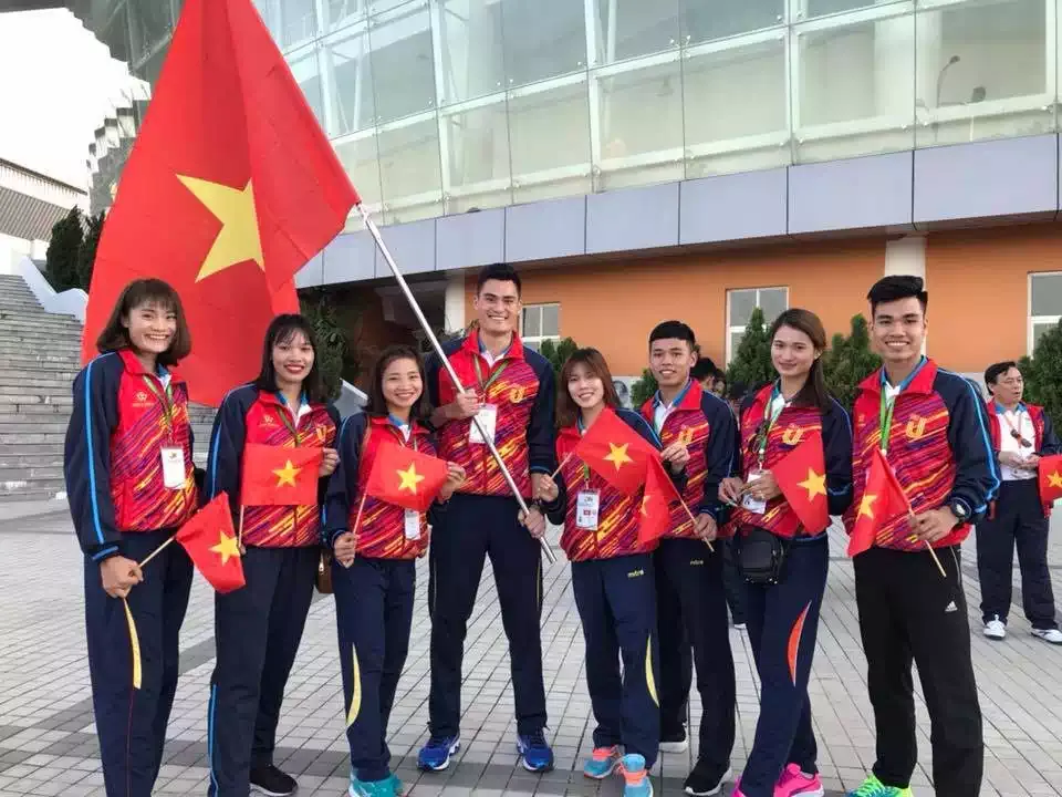 Các VĐV điền kinh quốc gia tham dự Đại hội thể thao sinh viên Đông Nam Á 2018.