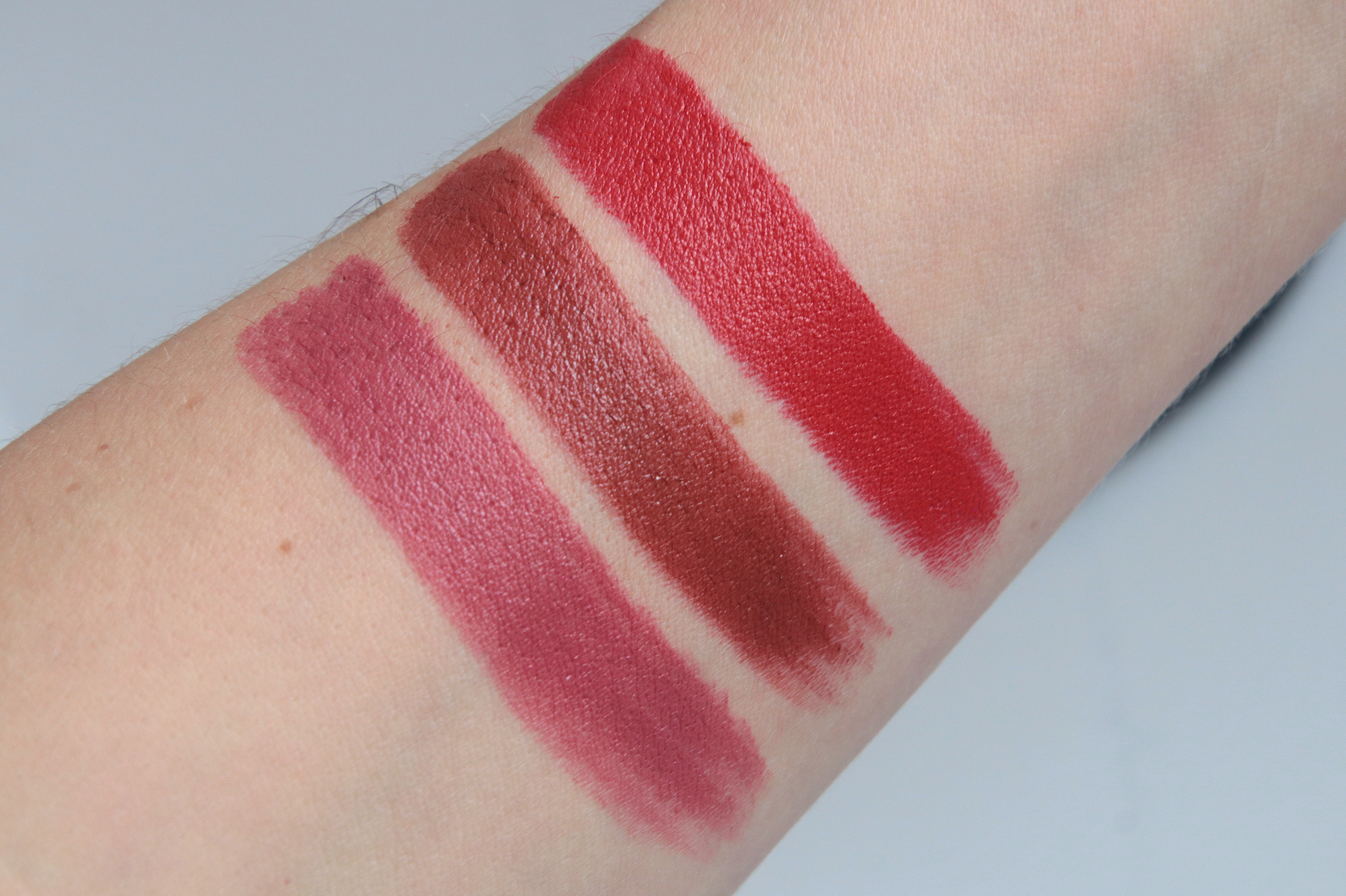 Sisley Phyto Rouge 16 Beige Beijing 44 Rouge Hollywood 200 Rose Zanzibar swatch