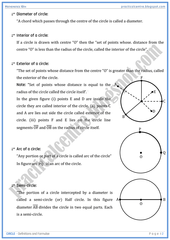 circle-definitions-and-formulas-mathematics-10th