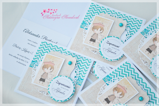 Zaproszenie na 1 Urodziny chłopca scrapbooking