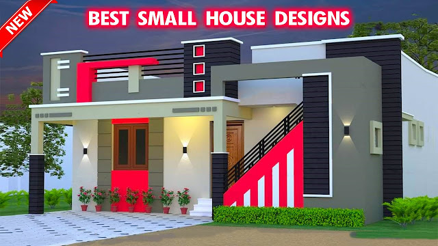 village single floor home front design