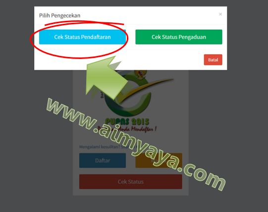  Gambar: Cek Status Pendaftaran 