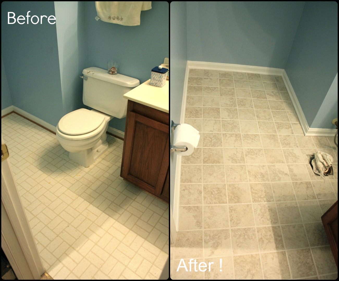 shower bathroom tile Ok - we aren't completely done. We still need to replace the toilet 