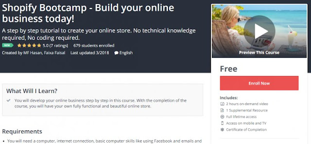 [100% Free] Shopify Bootcamp - Build your online business today!