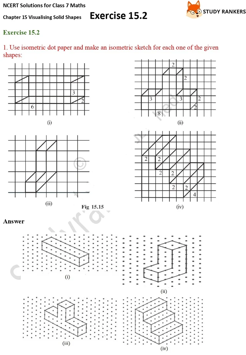 NCERT Solutions for Class 7 Maths Chapter 15 Visualising Solid Shapes Exercise 15.2 Part 1