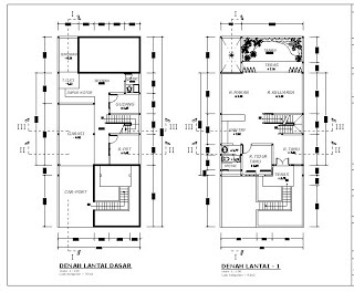 Contoh Denah Rumah Minimalis 2 Lantai Modern