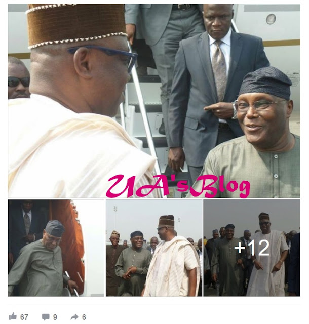 Gov. Fayose Welcomes Atiku Abubakar As He Arrives Akure Airport (Photos)