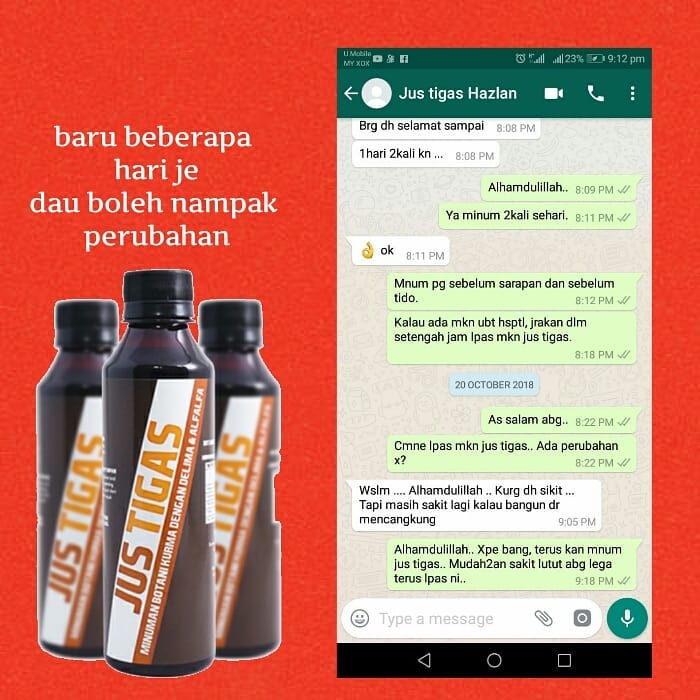 JUS TIGAS ORIGINAL  PENAWAR SAKIT LUTUT DAN SENDIUBAT 