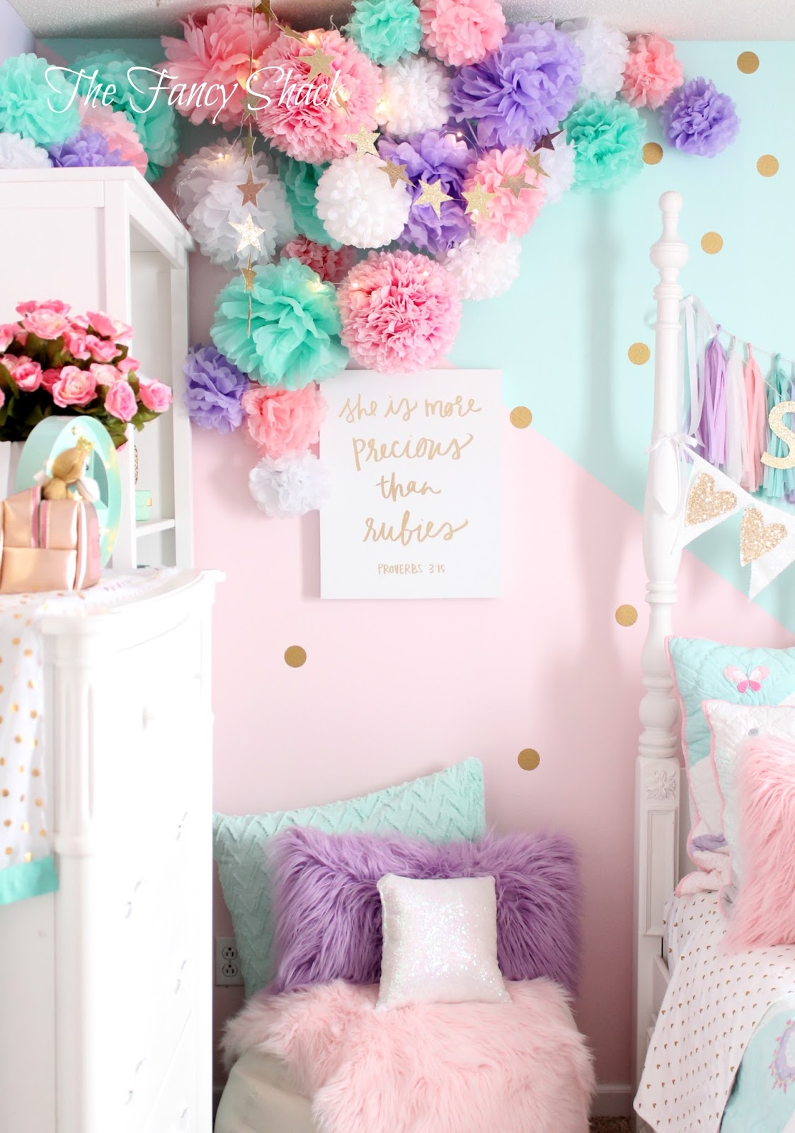 The Fancy Shack Pastel Girls Room Makeover