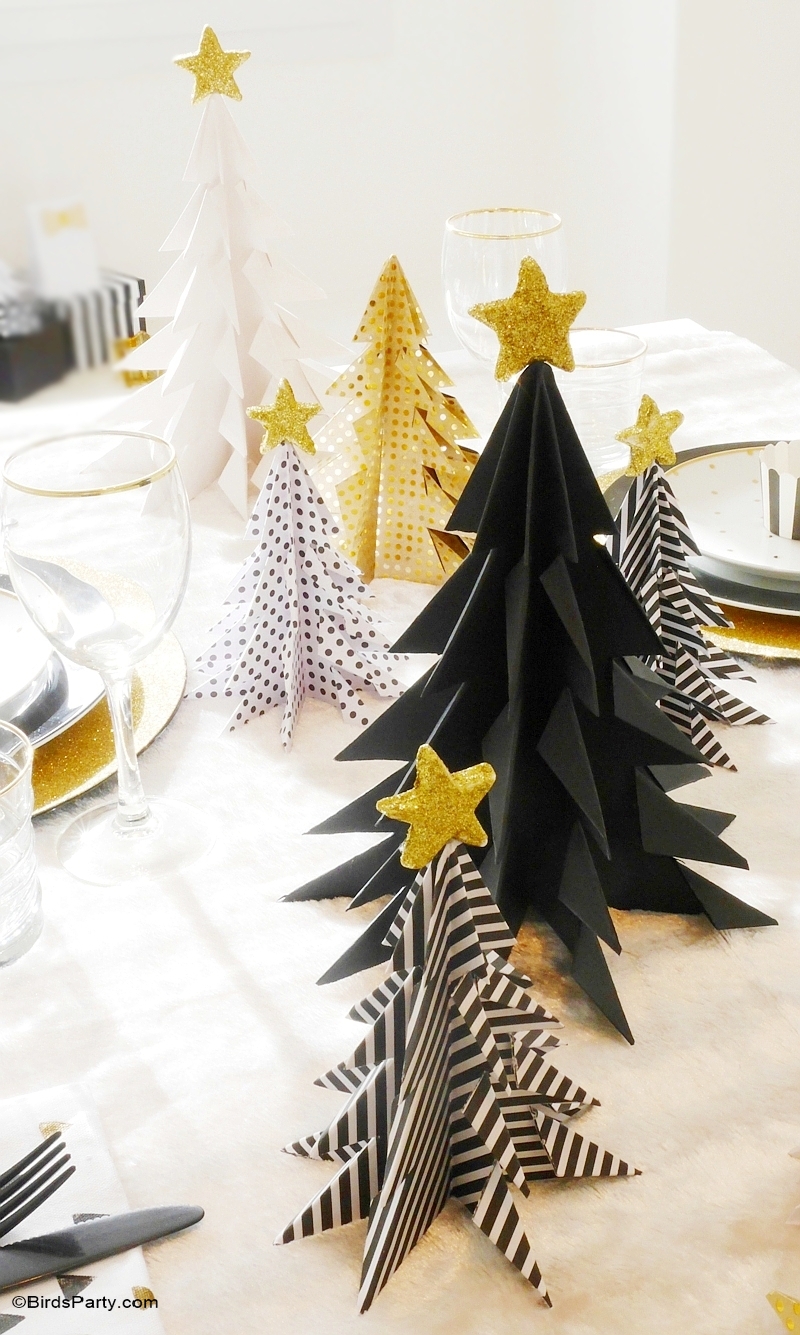 DIY Origami Paper Christmas Trees Craft Tutorial - BirdsParty.com