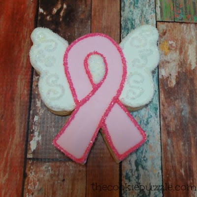 Butterfly Cancer Ribbon Cookies