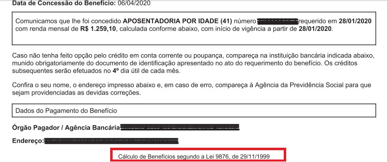 A MINHA PRIMEIRA CARTA DE CONCESSÃO COM BASE NA EC 103 