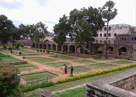 Beautiful garden inside Golconda Fort