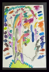 Watercolor Tree Paintings by Young Children via RainbowsWithinReach