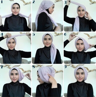 Cara memakai jilbab ala lebaran terbaru