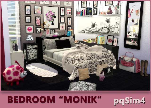 Bedroom Monik. Sims 4 CC download.