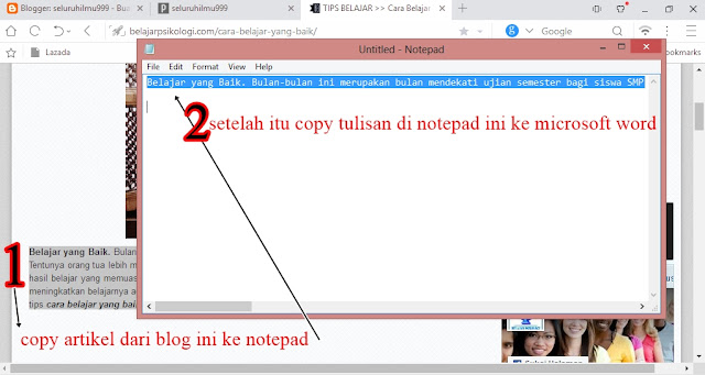 Cara Membuat Tulisan Rapi saat di Copy dari blog ke Microsof Word