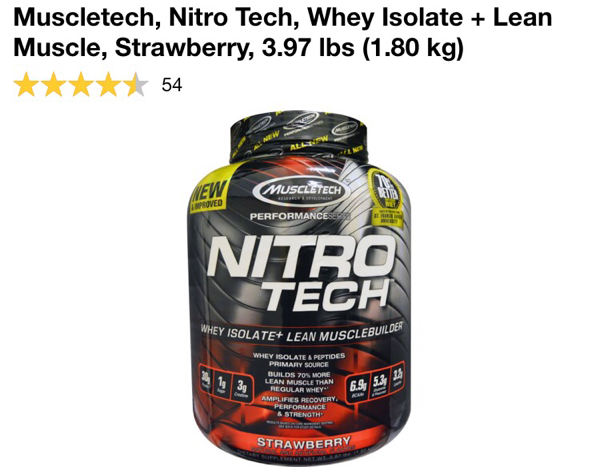 المكمل الغذائي نيترو تك المطور من اي هيرب Muscletech, Performance Series, Nitro-Tech, Whey Isolate + Lean Musclebuilder 