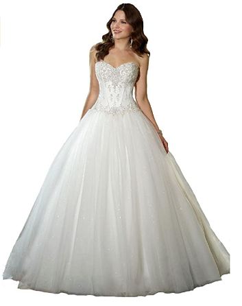 Sweetheart Beaded Corset Bodice Classic - Tulle Wedding Dress 2021