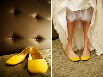 yellow shoes bride wedding dress sm