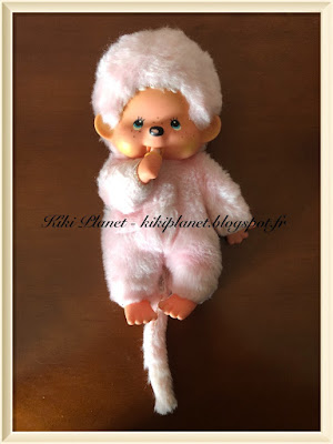 kiki vintage coloris rose vintage yeux bleus ajena monchhichi