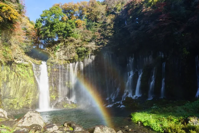 滝壺の二重虹～白糸の滝（静岡）