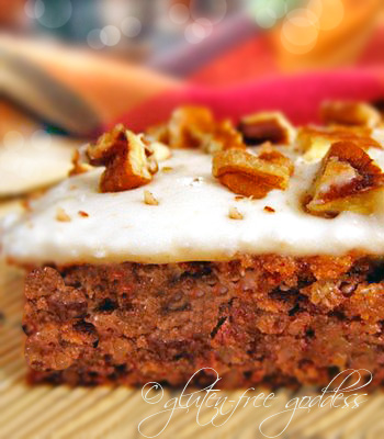 Gluten free banana spice cake recipe with frosting