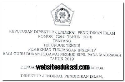 Juknis Insentif Guru Non PNS Madrasah Tahun  Juknis Insentif Guru Non PNS Madrasah Tahun 2019