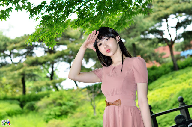 1 Yeon Da Bin in Beige Dress  - very cute asian girl - girlcute4u.blogspot.com