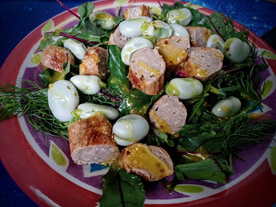 Veggie sausage salad lunch