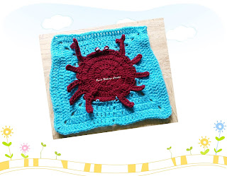 CRAB GRANNY SQUARE - IN THE ROUND - 4