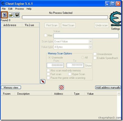 open cheat engine - theprohack.com