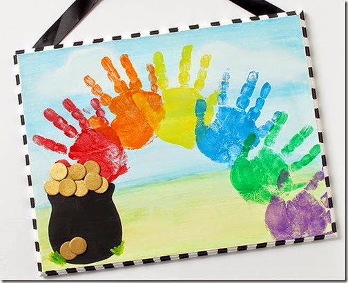 Pot of Gold Rainbow Hand Art