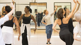 Dawn Hope, Imelda, Staunton, Emily Goodenough rehearse Follies, National Theatre (photo Johan Persson)