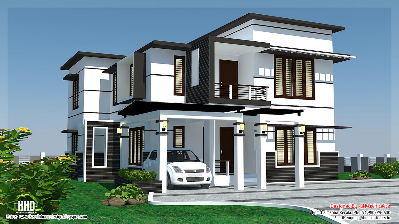 ... feet 4 bedroom modern home design - Kerala home design and floor plans