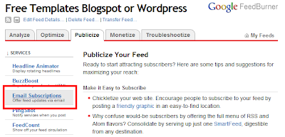 cara pasang kotak form berlangganan Feedburner dengan mudah