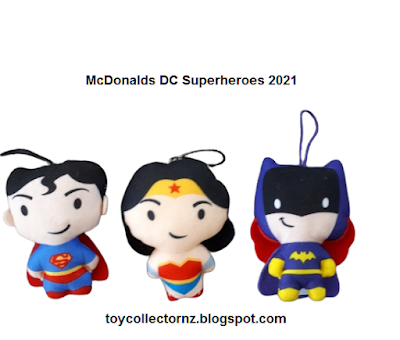 McDonalds DC Super Heroes Happy Meal Toys 2021 - Australia and New Zealand 3 figures Superman, Wonder Woman and Batgirl