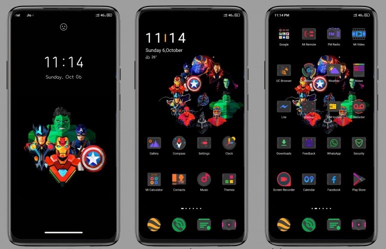 Avengers Dark Edition Theme for MIUI 11