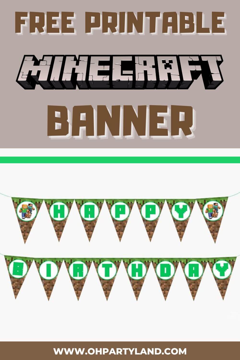 free printable minecraft banner