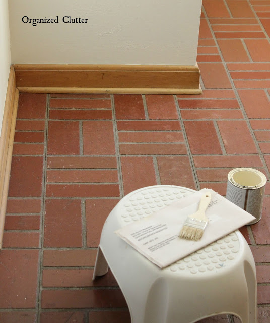 Dated Vintage Vinyl Brick Tile Makeover with Annie Sloan Chalk Paint