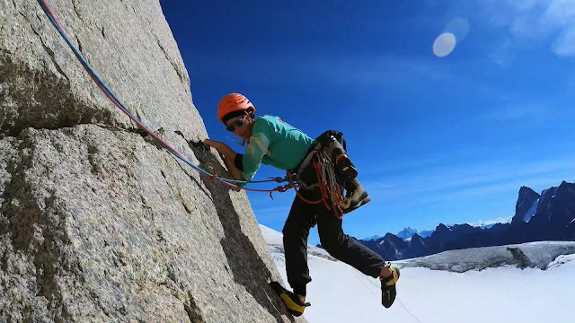 escalade à l'aiguille du midi Manu