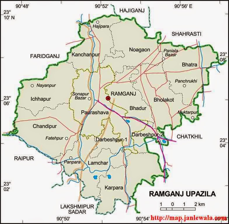 ramganj upazila map of bangladesh