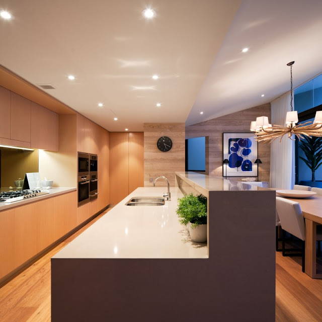 Photo of modern kitchen island in the kitchen