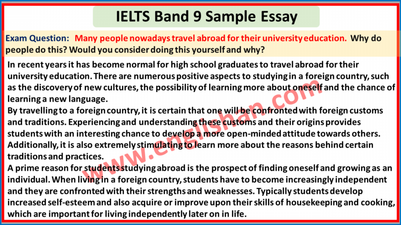 IELTS Essay Samples Band 9