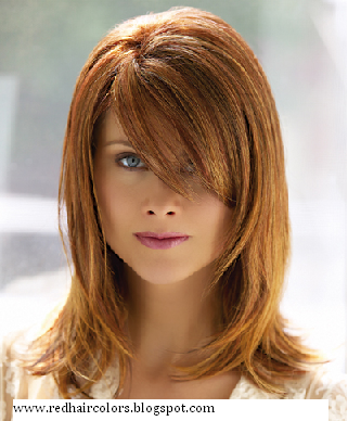 black hair with red and blonde streaks. red and londe highlights in