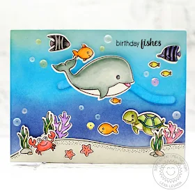 Sunny Studio Stamps: Oceans Of Joy Birthday Slider Card by Lexa Levana